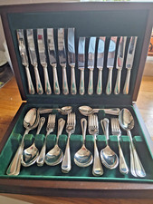 George Butler Silver Plated Canteen of Cutlery - 52 piece Classic Beaded Design
