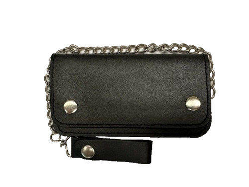 Leather chain wallet - leather,
