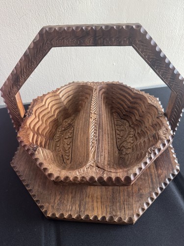 Vintage hand carved wooden - vintage,
