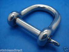 5mm Wide Jaw D Shackle Screw Pin Stainless Steel 316 No Rusting Marine Grade