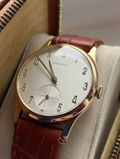 9ct gold Garrards vintage gents wristwatches Manuel Mechanical Model