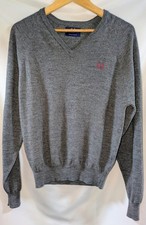 Fred Perry Made in England Lambswool V-Neck Jumper Grey Size M (40”) –...