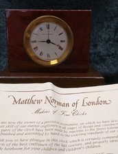 Matthew Norman Of London Wooden Swiss Made Mantle Bedside Clock With Alarm U1S3