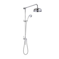 Nuie Victorian Exposed Shower Rigid Riser Kit with Handset Brass Chrome Bathroom