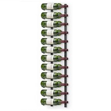 Wine Rack Wall Mounted 24 Bottle Large Black Iron Metal Display Vintage Storage 