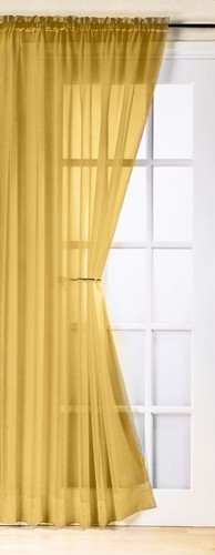 Plain voile curtain panel rod - plain,