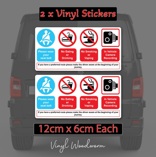 Taxi warning stickers 2 - warning, x