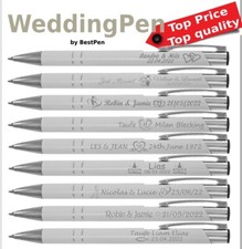 20 - 200 pcs Personalised wedding favour Engraved Metal wedding pen personalised