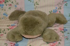 Vintage ANNA CLUB PLUSH Croaking Frog Rattle Soft Plush Toy Approx 12" Long