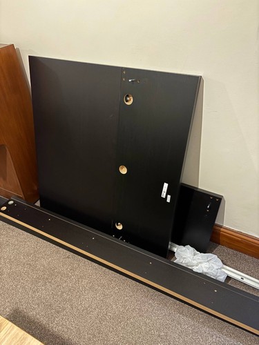 Wooden single bed frame with - bed,
