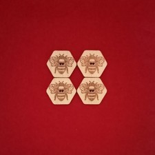 Hexagonal Bee buttons 30mm