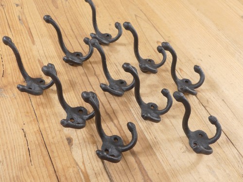 Black coat hooks wall - 10,