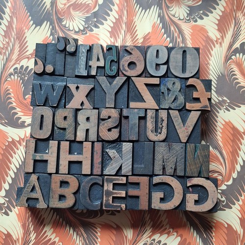Vintage wooden letterpress - wooden,