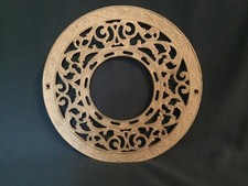 VINTAGE ANTIQUE CAST IRON ORNATE STOVE PIPE COLLAR CHIMNEY FLUE COVER PRIMITIVE