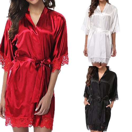 Satin kimono robe - satin, dressing