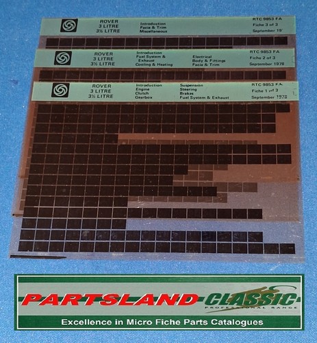 Rtc9853 parts microfiche slide - parts,