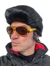 1950s Black Quiff Elvis Wig