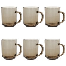 Glass Mugs Smoke Mug Brown Coffee Mugs Tea Cups Latte Hot Drink Glasses 240ML