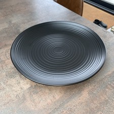 Next Bronx Ribbed Black Ceramic Dinner Plate  27cm - vgc