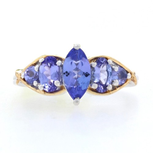 Sterling silver tanzanite - silver, ring