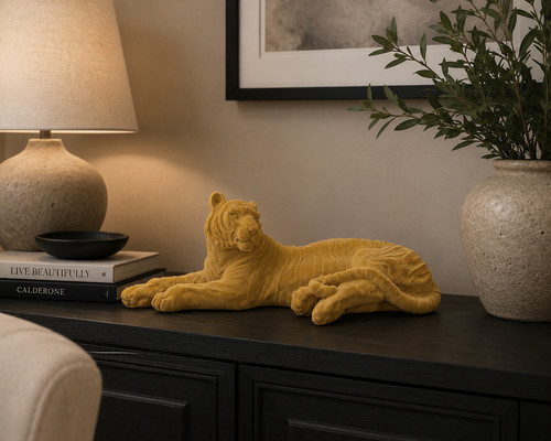 Flocked tiger ornament - tiger, –