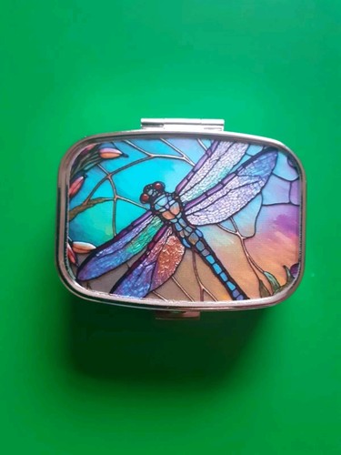 Pill box dragonfly themed - box,