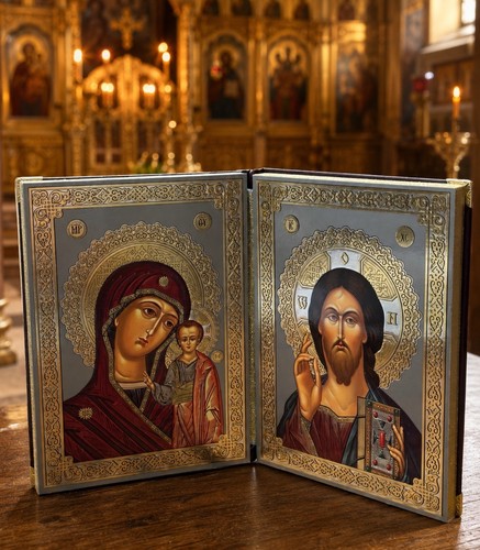 Orthodox diptych icon with - orthodox,