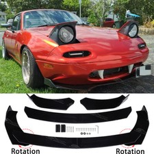 For Mazda Miata MX5 NA Gloss Black Front Bumper Spoiler Lip Splitter Body Kit