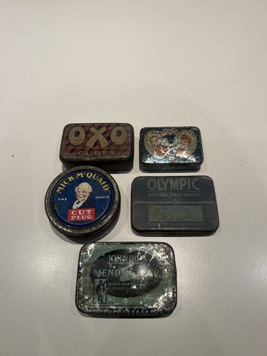 Lot vintage tins - 5, tins,