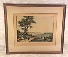 Ant French "Vue De New York" Harbor Print in Frames by Engraver Ambrose Garneray