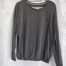Naketano The Poets Choice Womens Brown Long Sleeve Top Size Large Velvet Feel