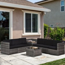 8Pcs Patio Rattan Seating