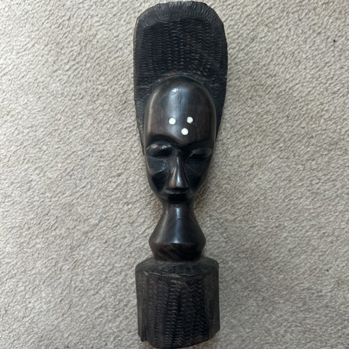 Dark wood carved african - wood,