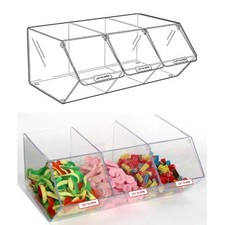 PICK N MIX SWEET ACRYLIC DISPENSER DISPLAY STACKING BIN HOLDER