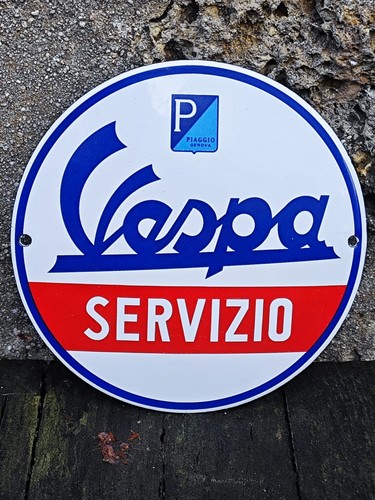 Vespa servizio enamel sign - vespa, no
