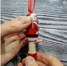 Wooden Santa Pendant Naked Santa Naughty Funny Christmas Tree Pendants