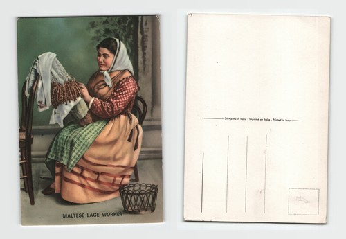 Postcard maltese lace - lace, worker