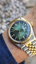 VINTAGE ROLEX DATEJUST 16013 GREEN DIAL 2-TONE  MEN'S AUTOMATIC WATCH 1984
