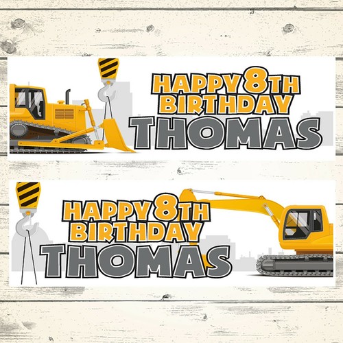 Personalised digger birthday - personalised,