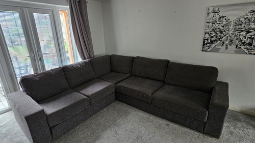 Large grey corner sofa bed - large,