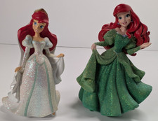 Disneyland Paris Exclusive Ariel Figure In Wedding Dress & Green Dress Free P+P