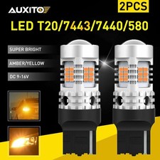 2x 7443 7440 LED Amber Yellow Turn Signal Parking DRL Side Marker Light Bulbs UK