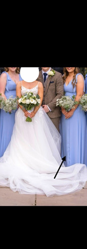 Blue chiffon sleeveless - blue, v-neck
