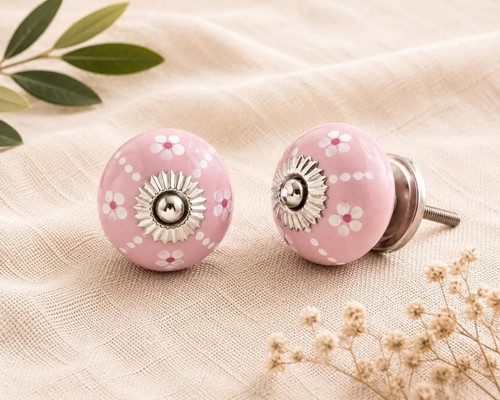 Pink and white ceramic cabinet