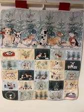 Beautiful Handmade Christmas Fabric Advent Calendar+ Pockets ‘Mans Best Friend’