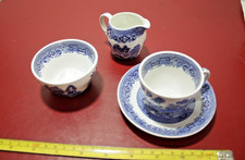 vintage minature willow pattern tea set Ridgeway Staffordshire