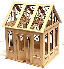 Dolls House Wooden Conservatory Assembled Unglazed 1:12th Miniature Tumdee