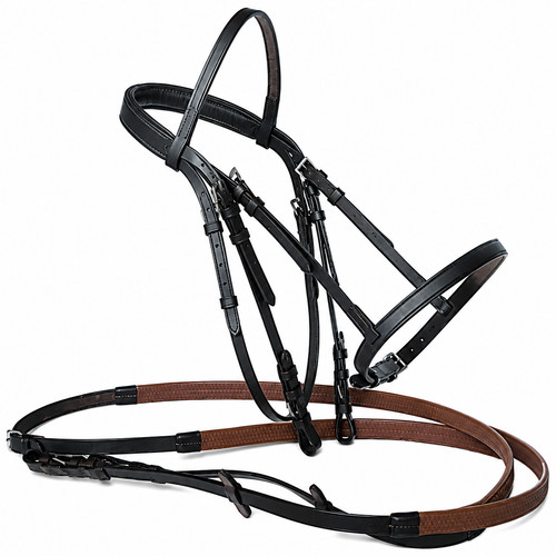 Horse bridle black leather - horse,