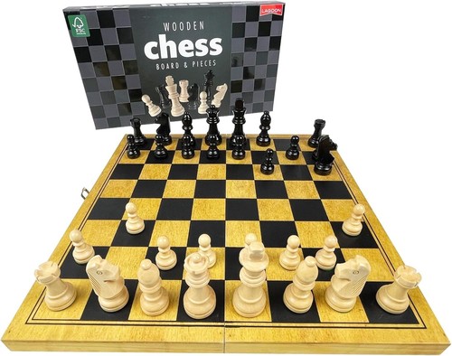 Large wooden chess set folding - large,