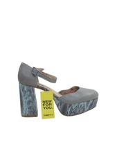 Miss L Fire Women's Heels UK 4 Blue Animal Print 100% Other Platform